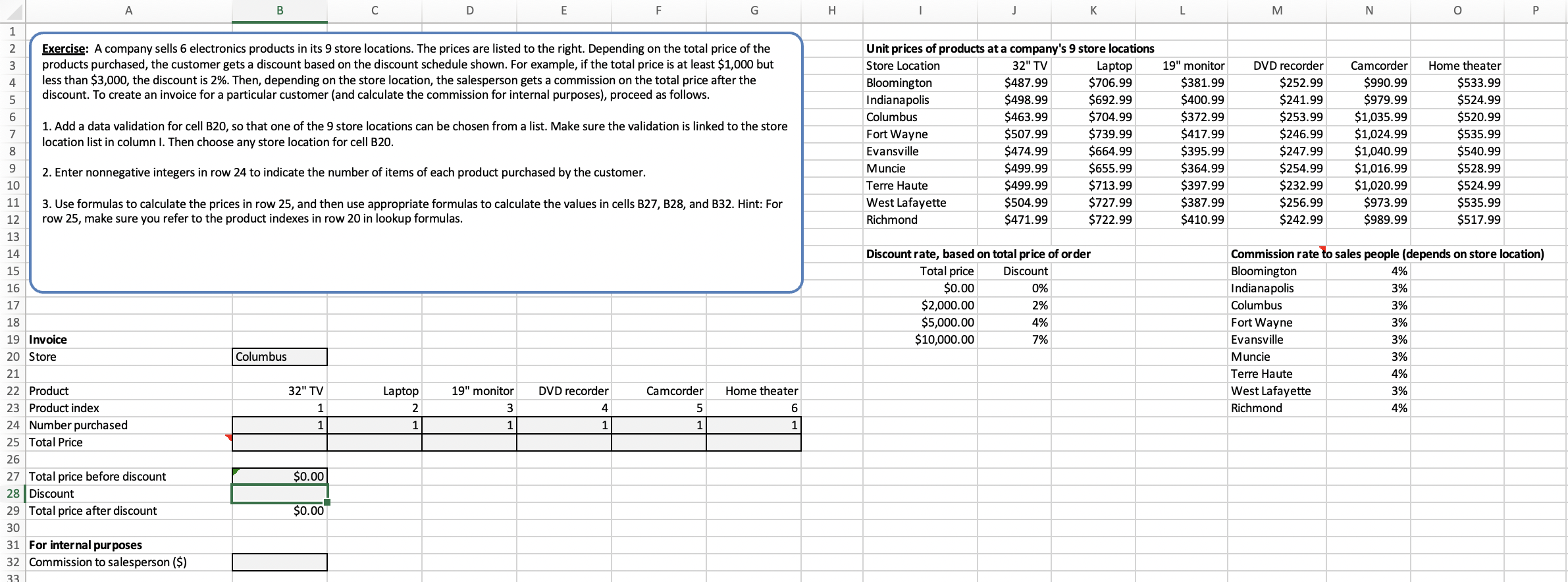 discount. To create an invoice for a particular customer (and calculate the