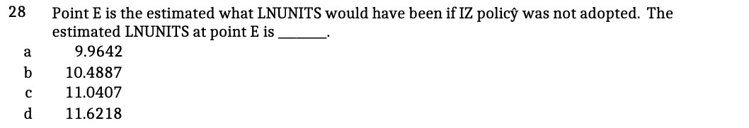  28 Point E is the estimated what LNUNITS would have been