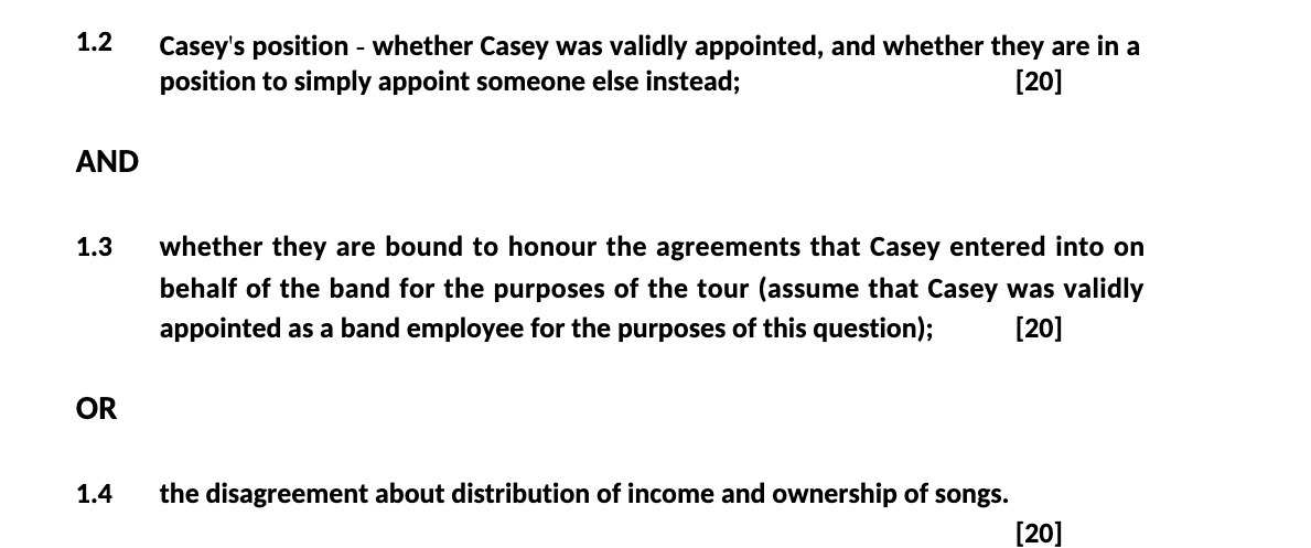 1-2 Casey's position - whether Casey was validly appointed, and whether