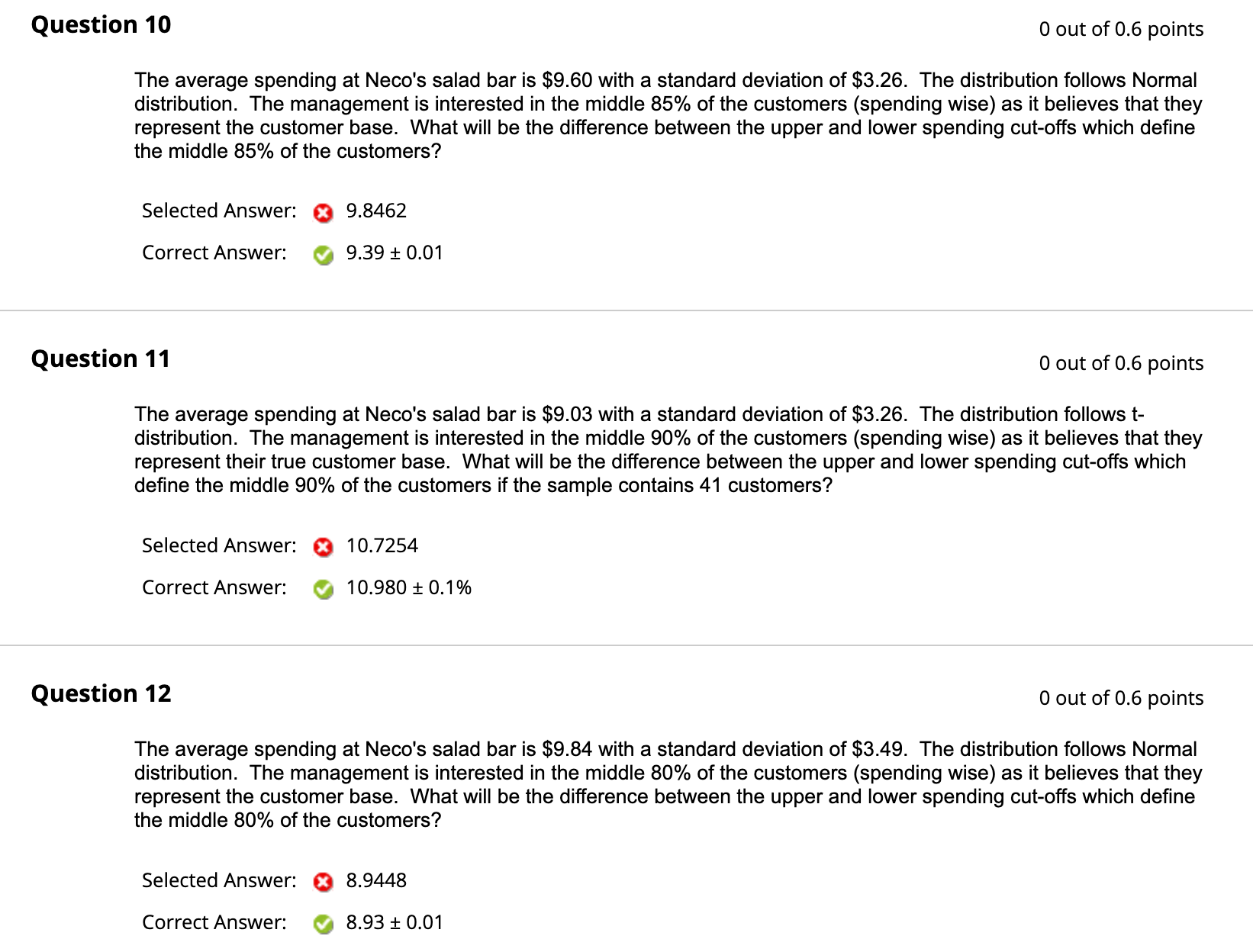 Please show work for problems 10 - 12. Answer is provided,