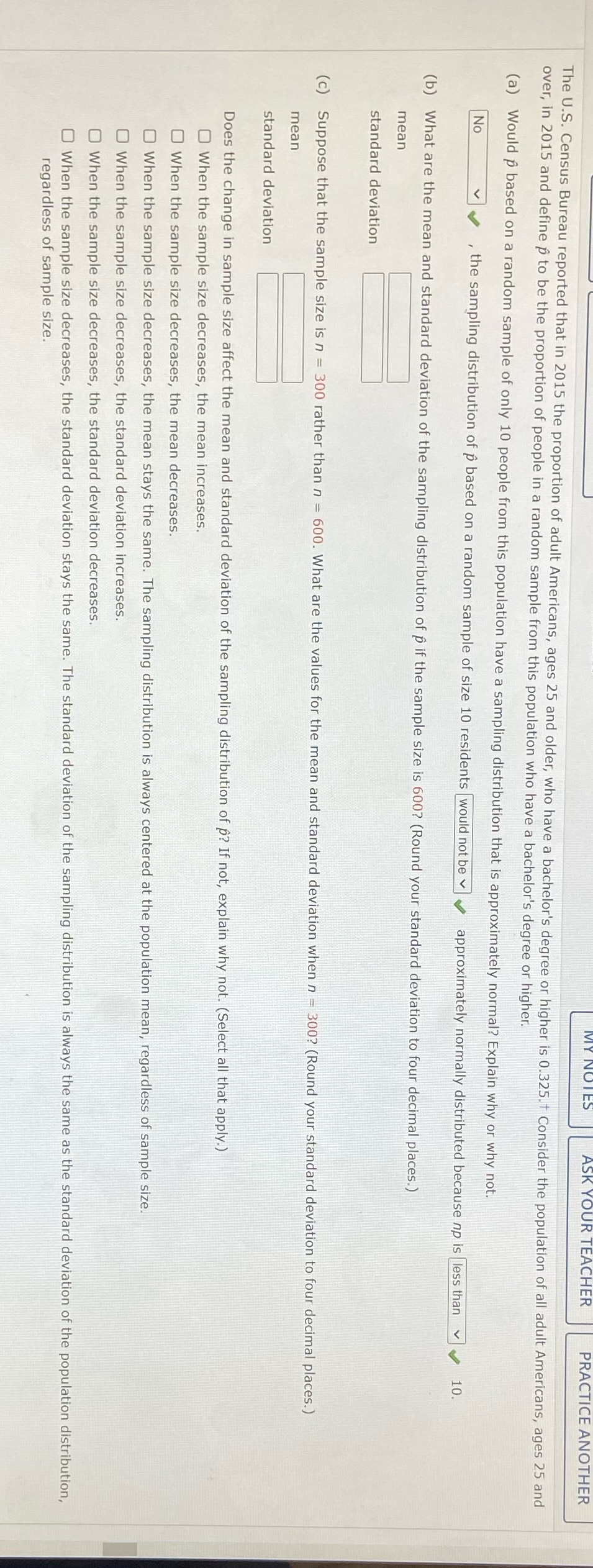 Please help PRACTICE ANOTHER The U.S. Census Bureau reported that in