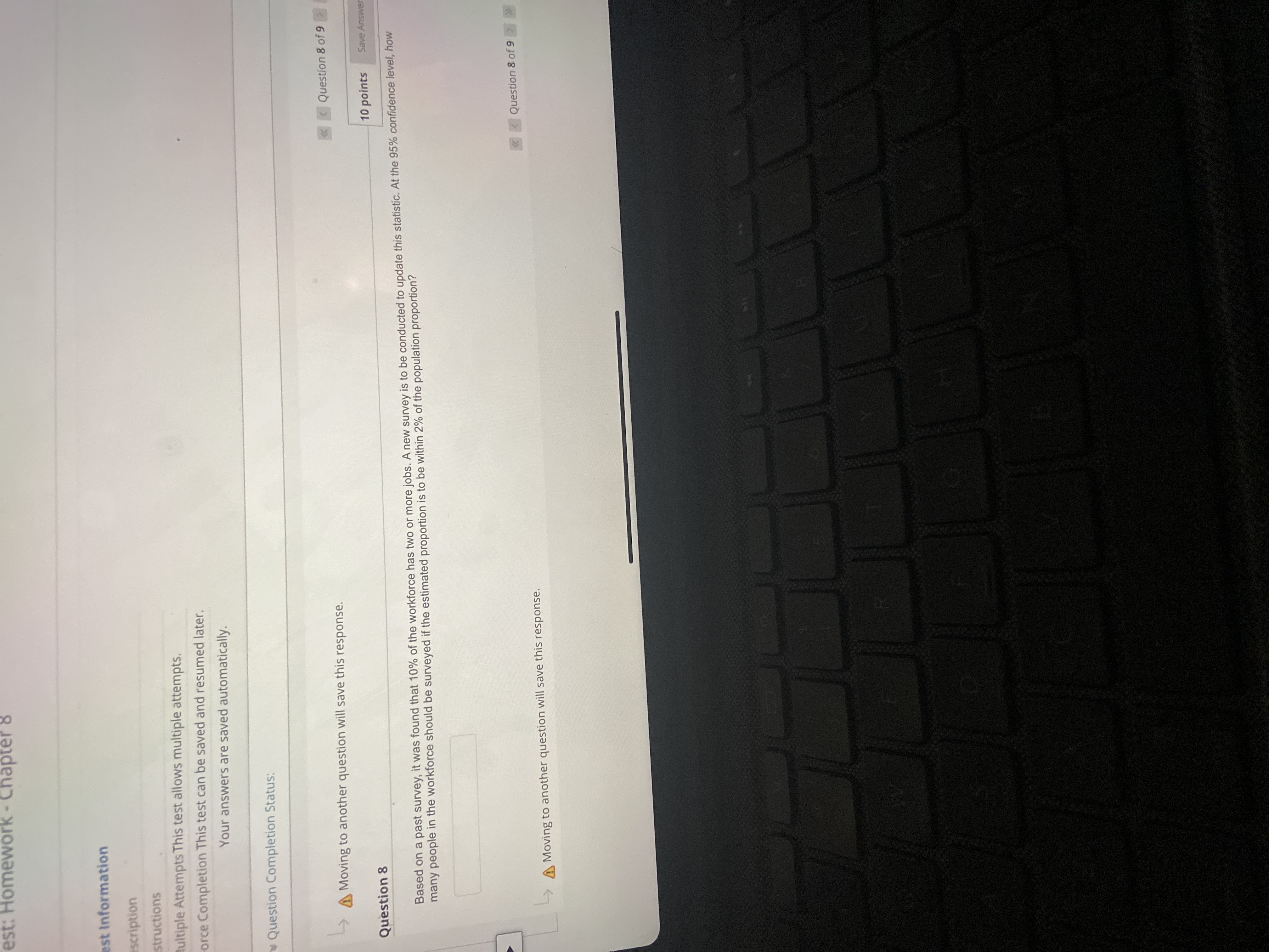 This test allows multiple attempts. orce Completion This test can be saved