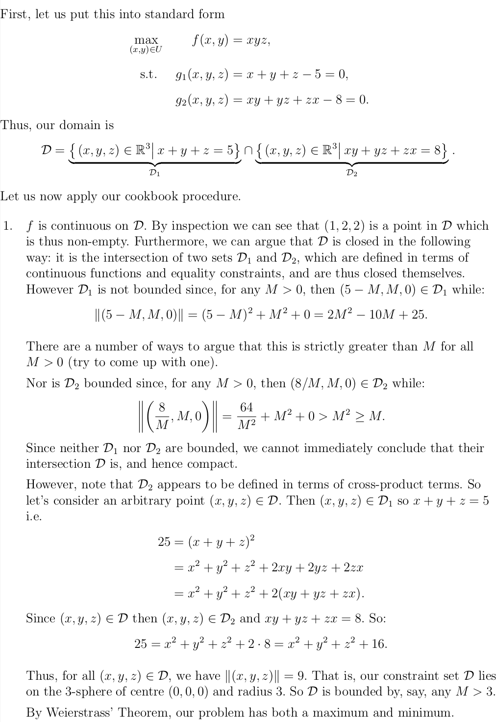 are shown below.My first query relates to the statement,x=y=z=2awhich is underlined in