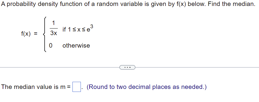 density function of a random variable is given by f(x) below. Find