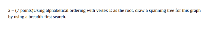root, draw a spanning tree for this graph by using a breadth-first