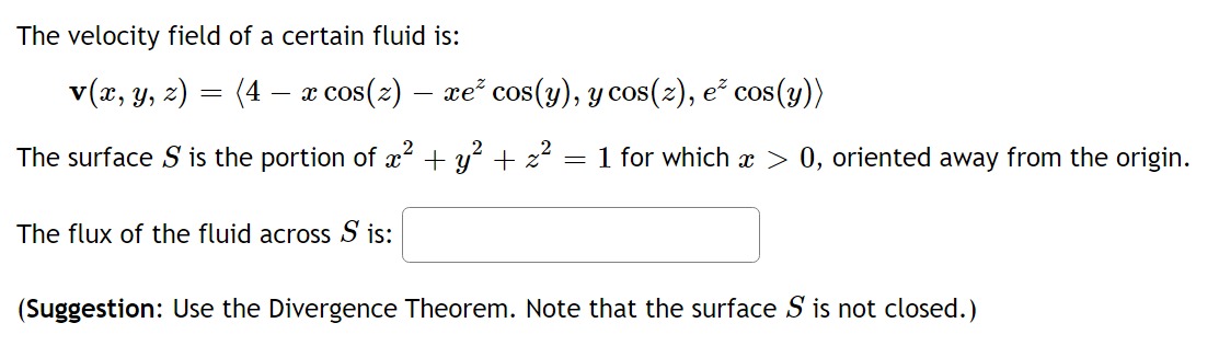 The surface S is the portion of 3:2 + 92 + 22