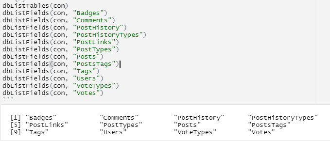 plot.51 dbListFields (con, "Users") 52 dbListFields (con, "VoteTypes") 53 dbListFields (con, "votes")