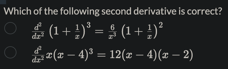 following second derivative is correct? da2 sec( Ex = sec(x) (2 sec?
