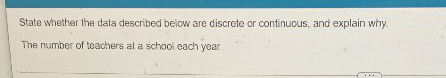 explain why. The number of teachers at a school each year