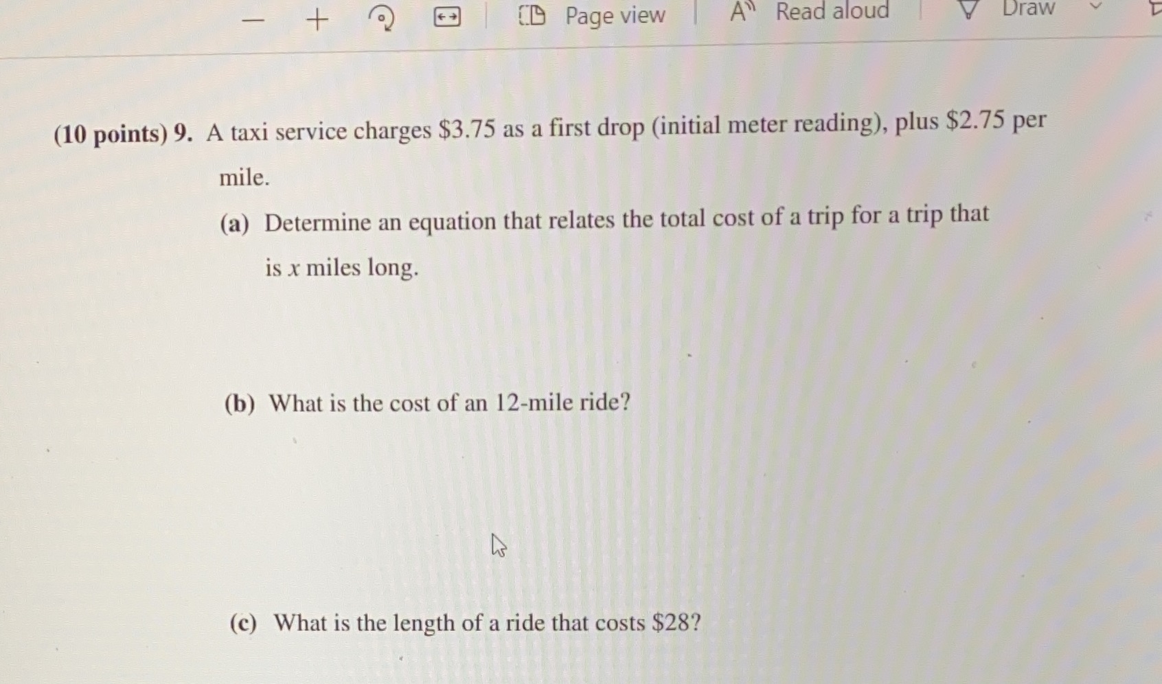  + CD Page view | A" Read aloud Draw (10 points)