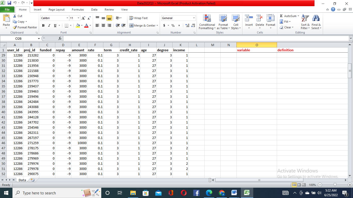 Page Layout Formulas Data Review View % Cut E AutoSum * Calibri