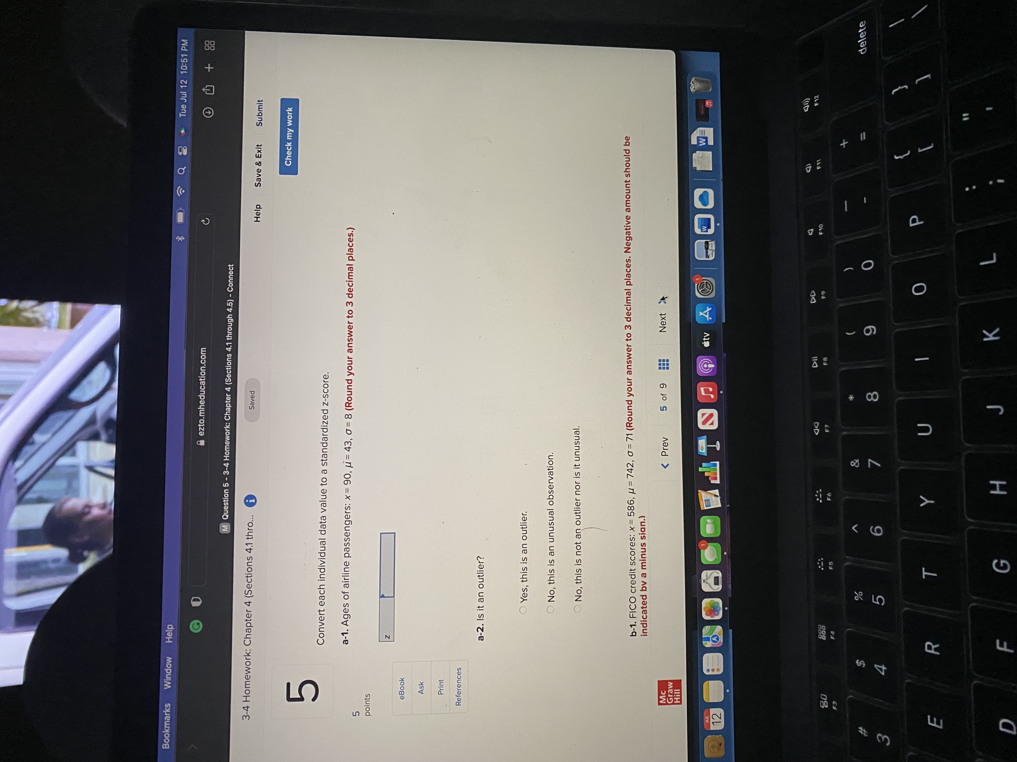 12 10:51 PM G ezto.mheducation.com O + 88 M Question 5 -