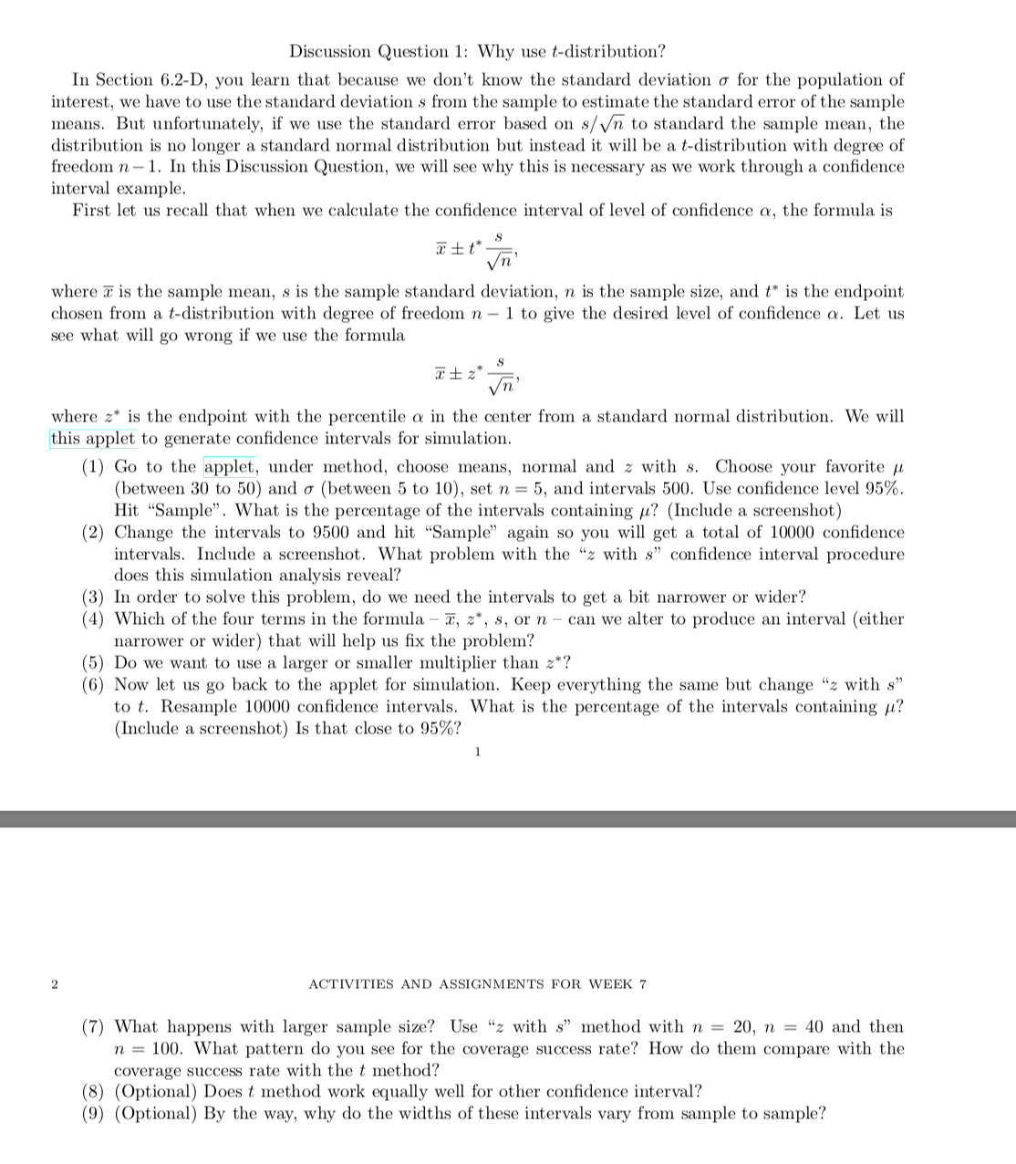 that because we don't know the standard deviation 0' for the population