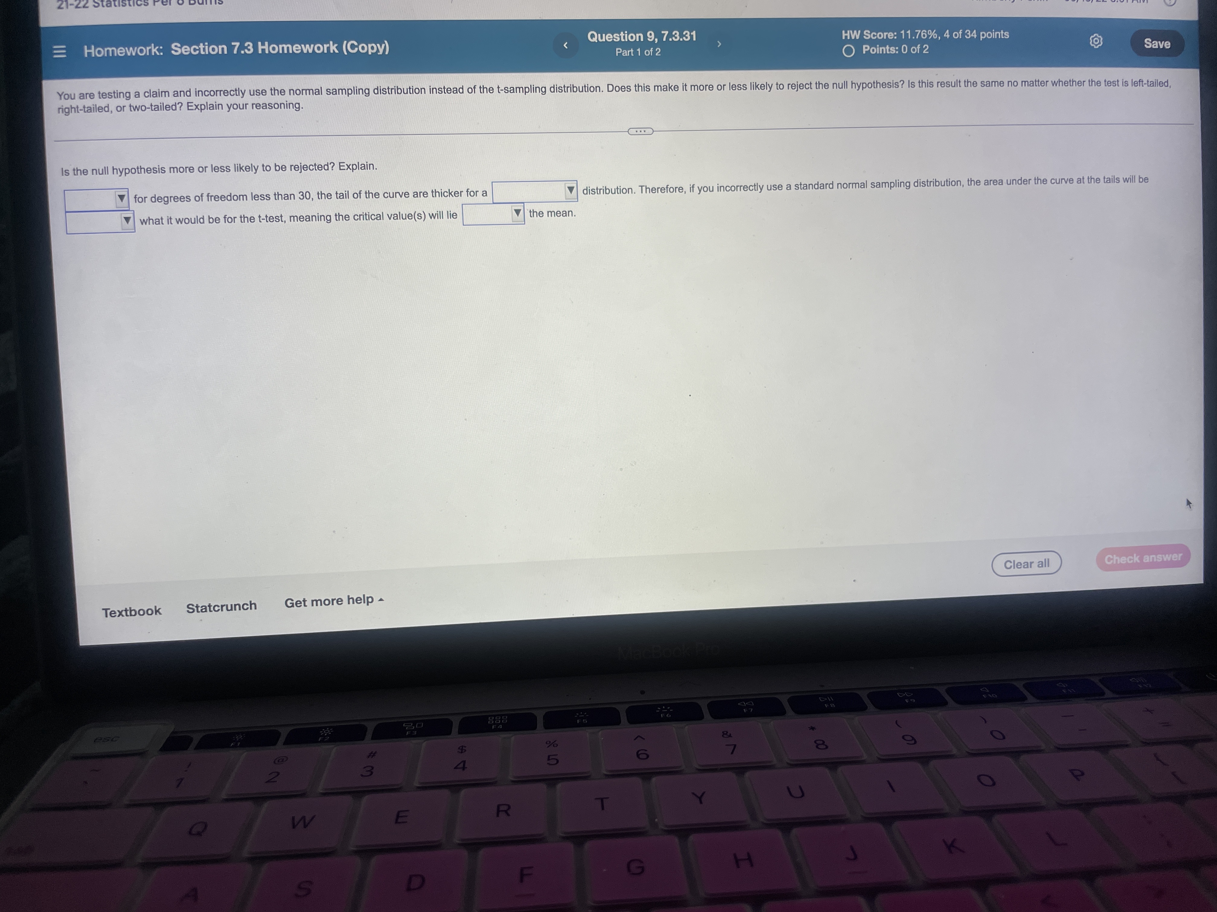 2 HW Score: 11.76%, 4 of 34 points Points: 0 of 2