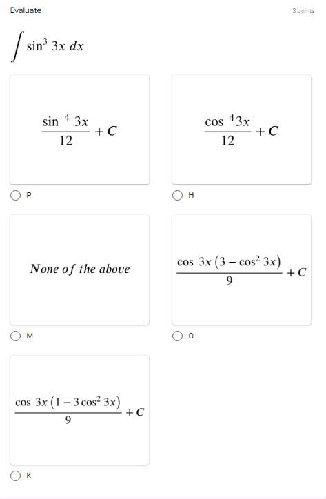 26. Evaluate 3 points sin' 3x dx sin 4 3x +