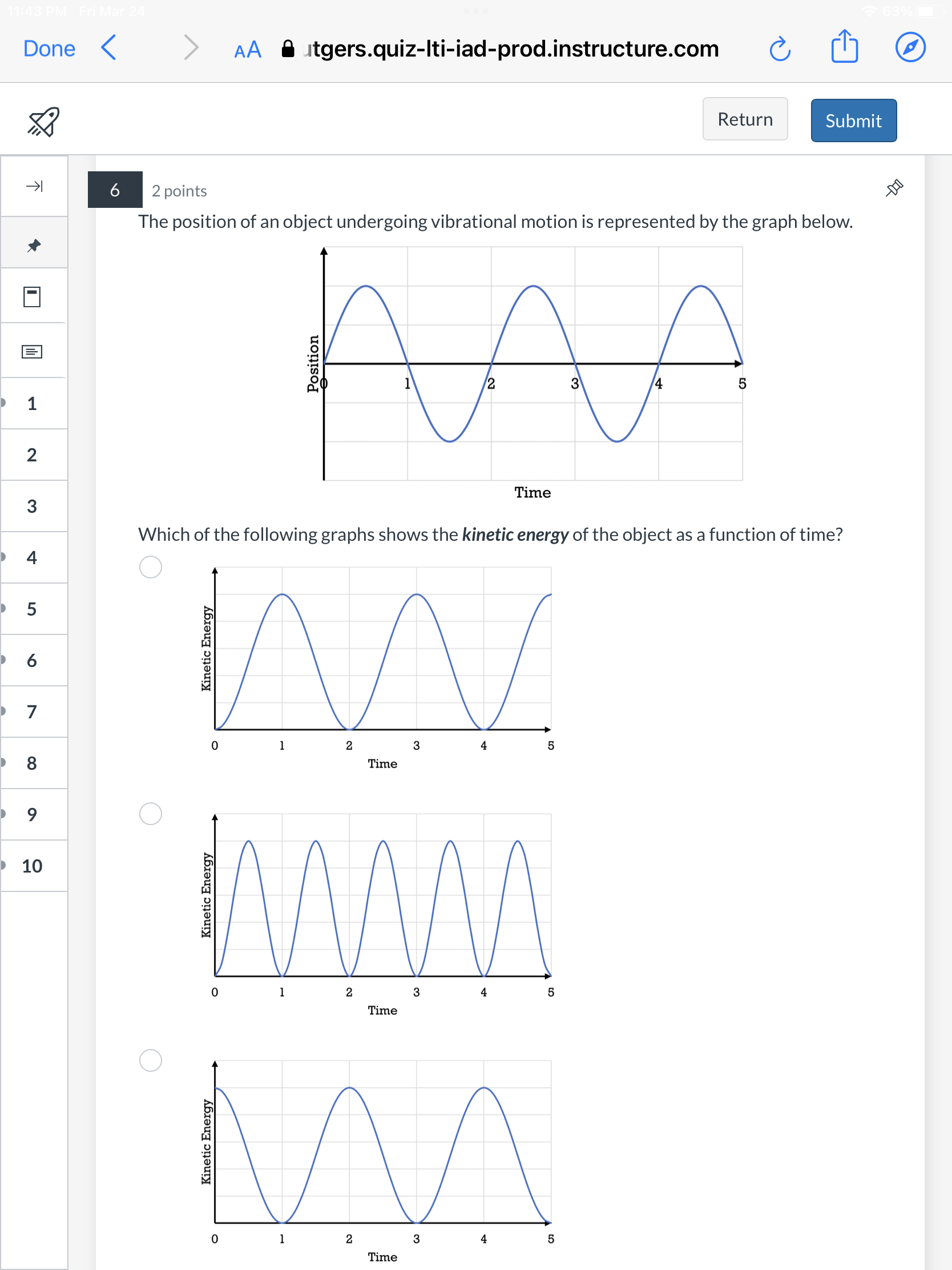 graph below. 0.3 0.2 0.1 A.. -0.1 -0.2 -0.3 Time (s) Which