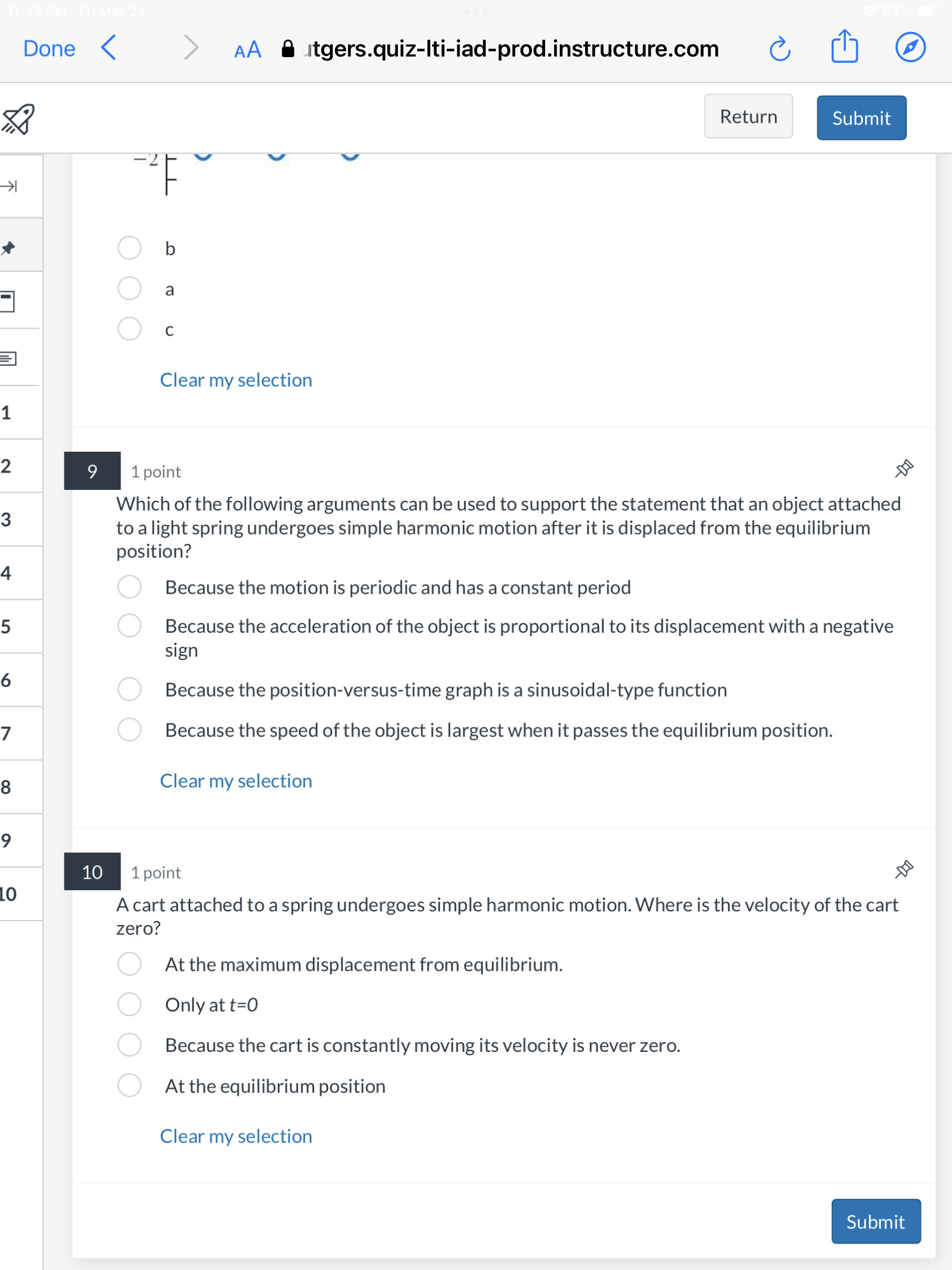 2.0-Hz frequency (frequency is l/period) and 3.0-cm amplitude. At time zero, the