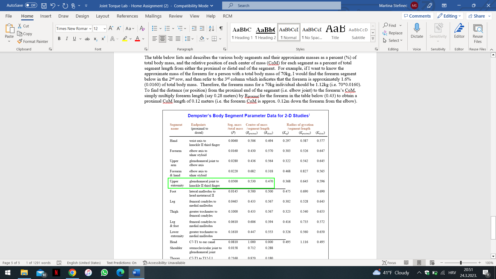 AutoSave . Off) Joint Torque Lab - Home Assignment (2) -