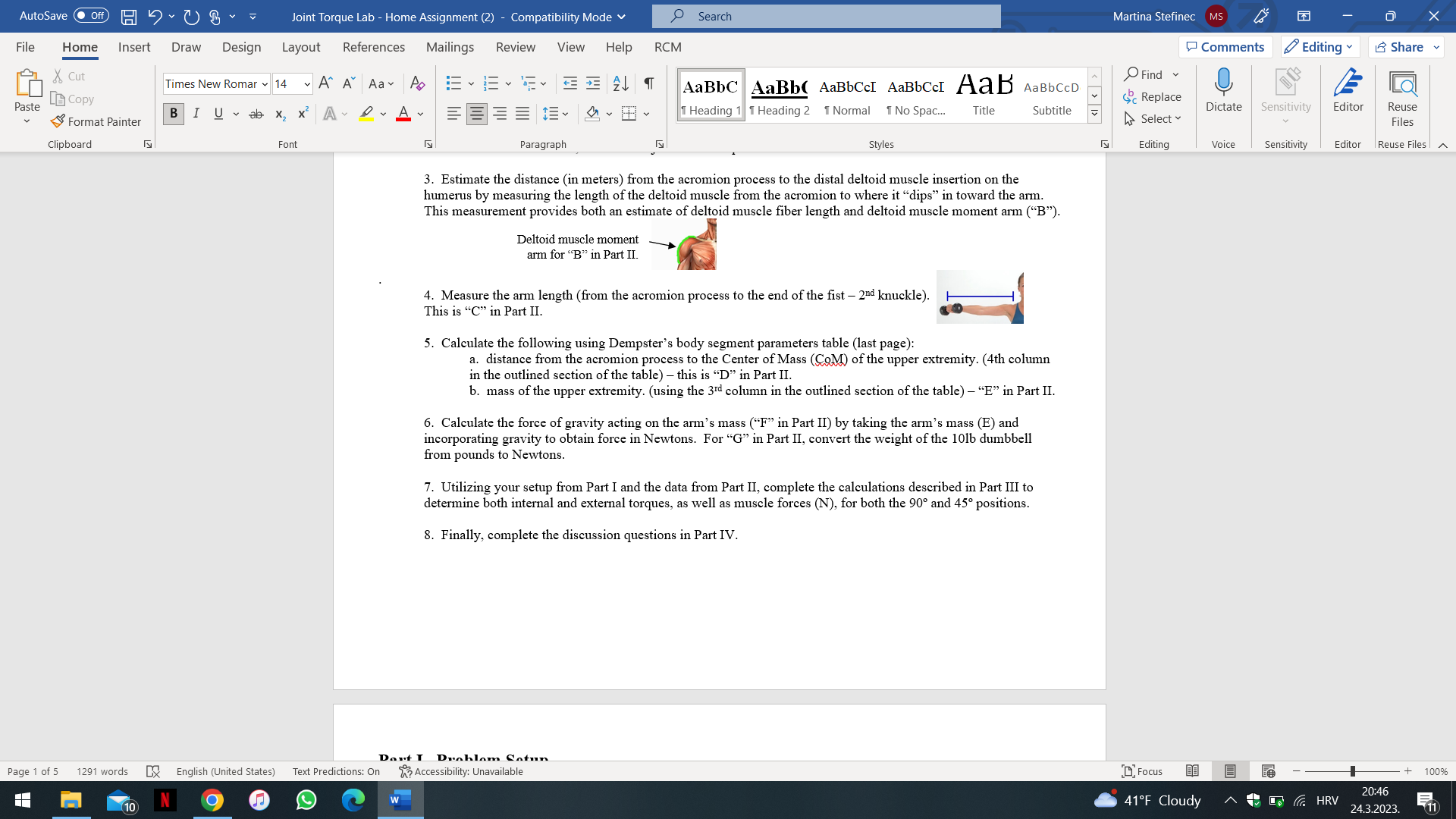 masses as a percent (%) of total body mass, and the relative