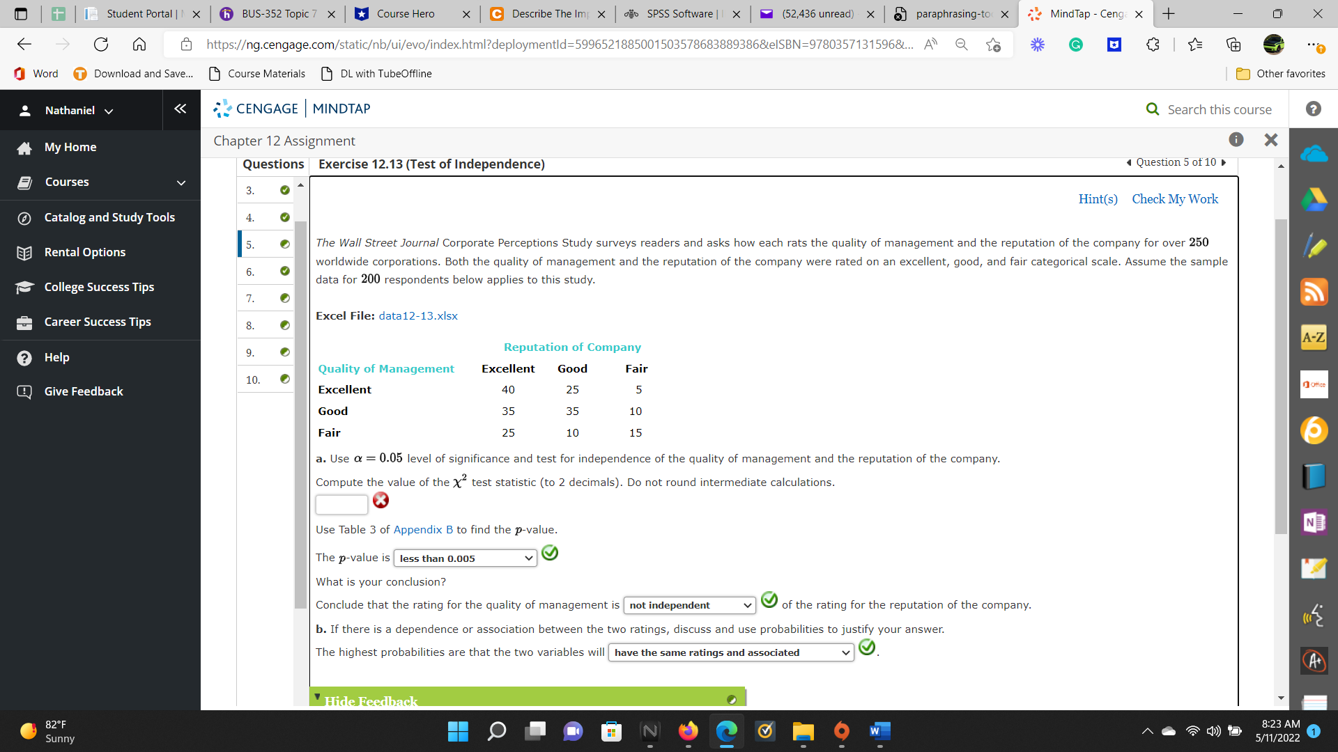 + Student Portal | | X 5 BUS-352 Topic 7 x