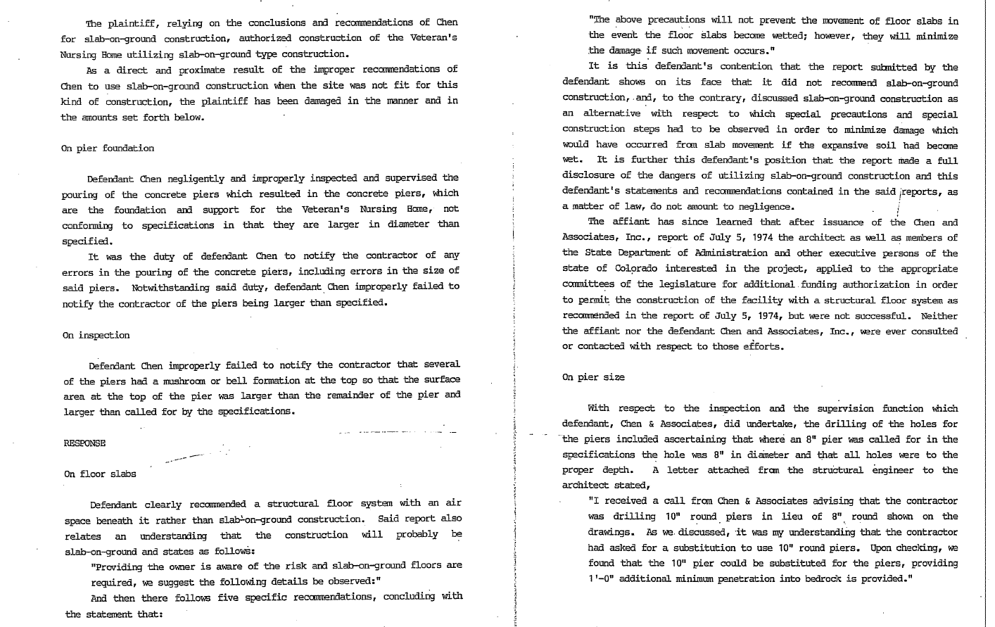 to correct surface drainage problems around the facility and to repair interior