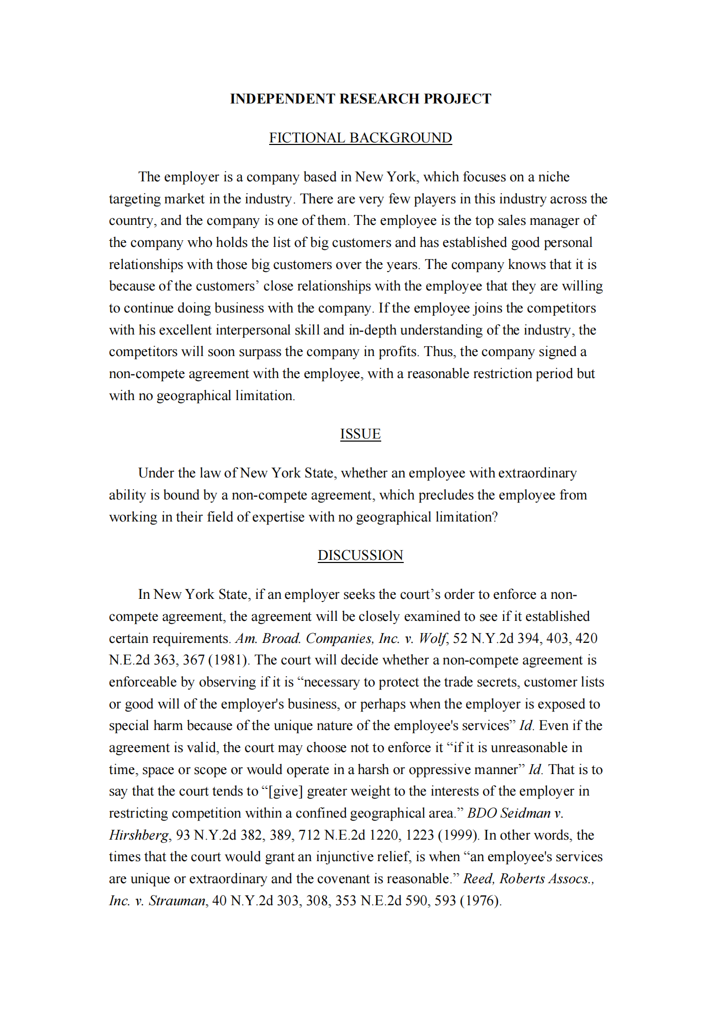  This is a independent research task.Please research, and write the short