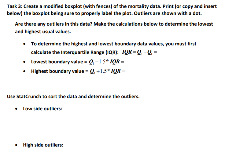 = Q3 = Q3 = Max = Max =Task 3: Create a