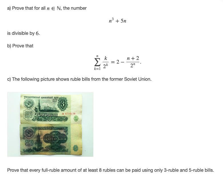 + 5n is divisible by 6. b) Prove that n K n