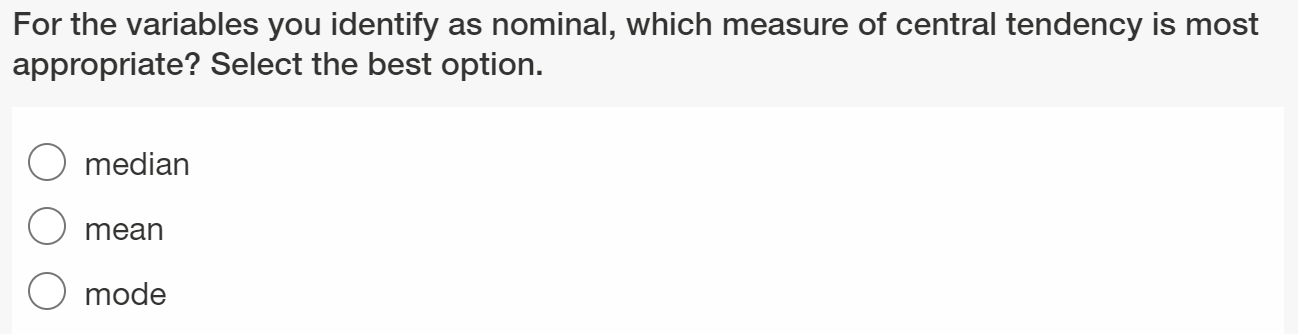 intervalratio O nominal Which scale of measurement most reasonably applies to Highest