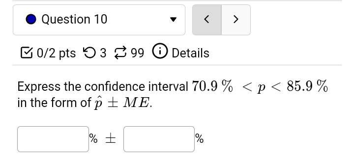 accurate to three decimal places.) test statistic = l i What is