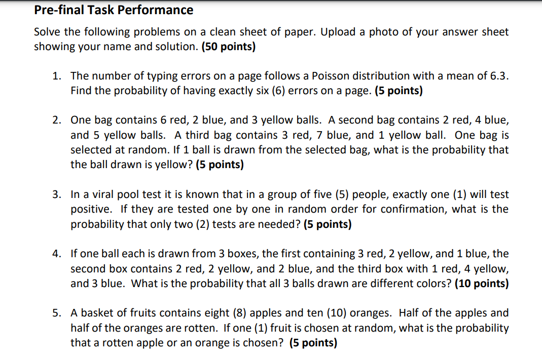 and solution. (50 points) 1. The number of typing errors on a