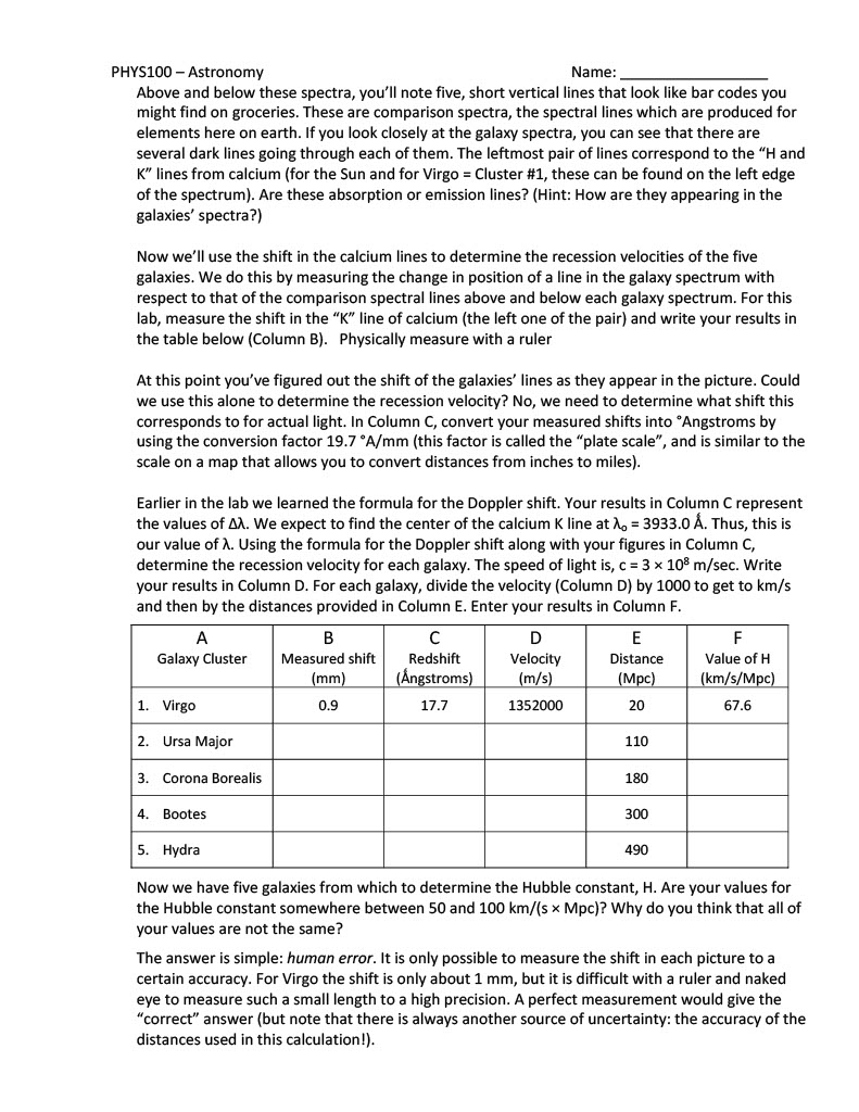 determine the temperature and chemical composition of that object. A spectrum can