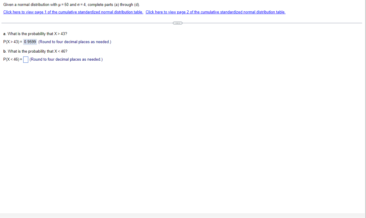 of the cumulative standardized normal distribution table. Click here to view page
