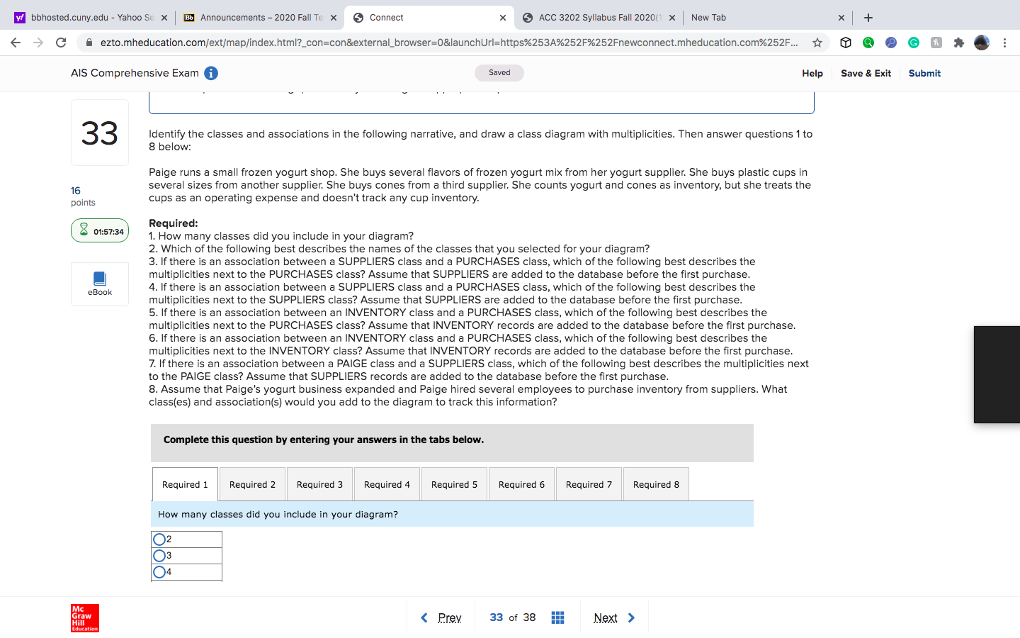 I need help with this question 33, Asap. thanks y/ bbhosted.cuny.edu
