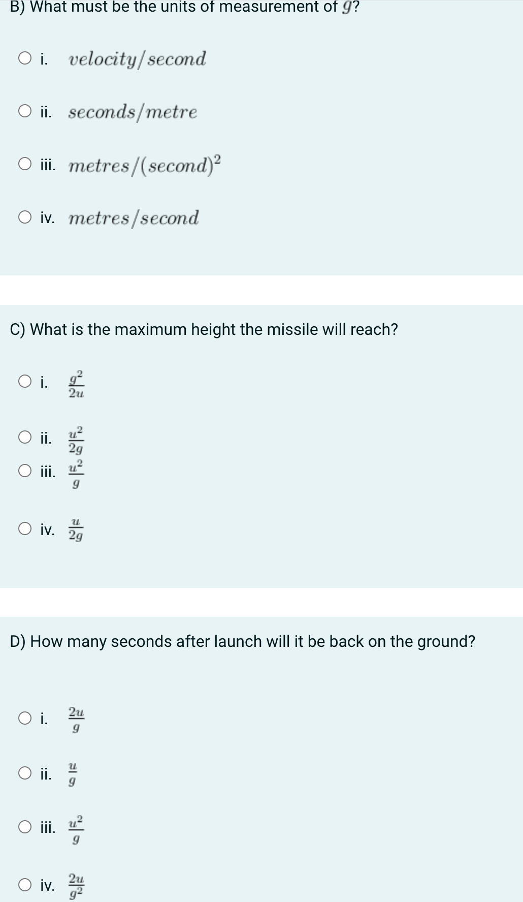 slope of this straight line? O i O i O iv. F)