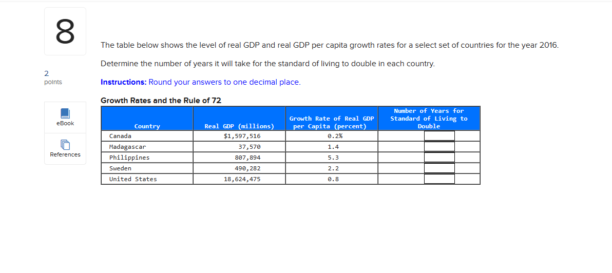 standard of living from 1975 to 20007 % c. What is the