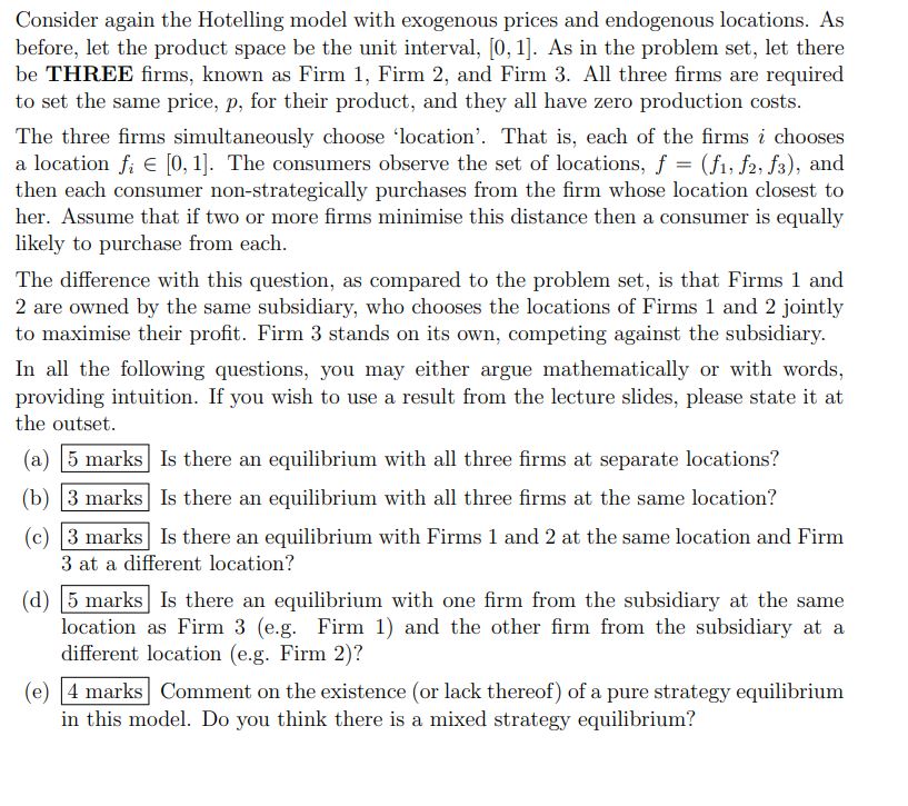 As before, let the product space be the unit interval, [0, 1].