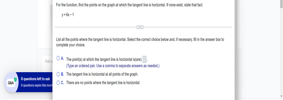  For the function, find the points on the graph at which