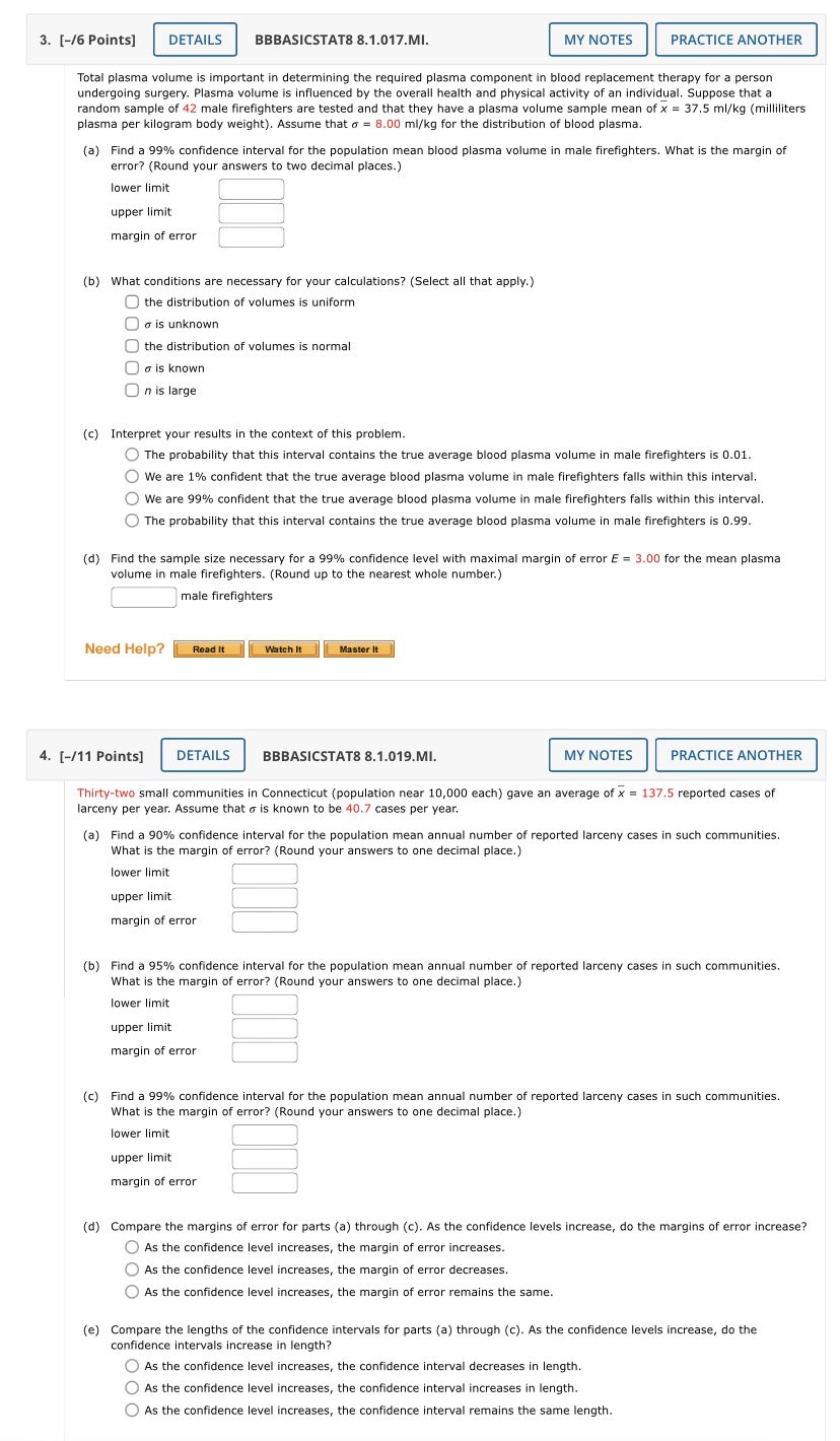 NOTES PRACTICE ANOTHER Total plasma volume is important in determining the required