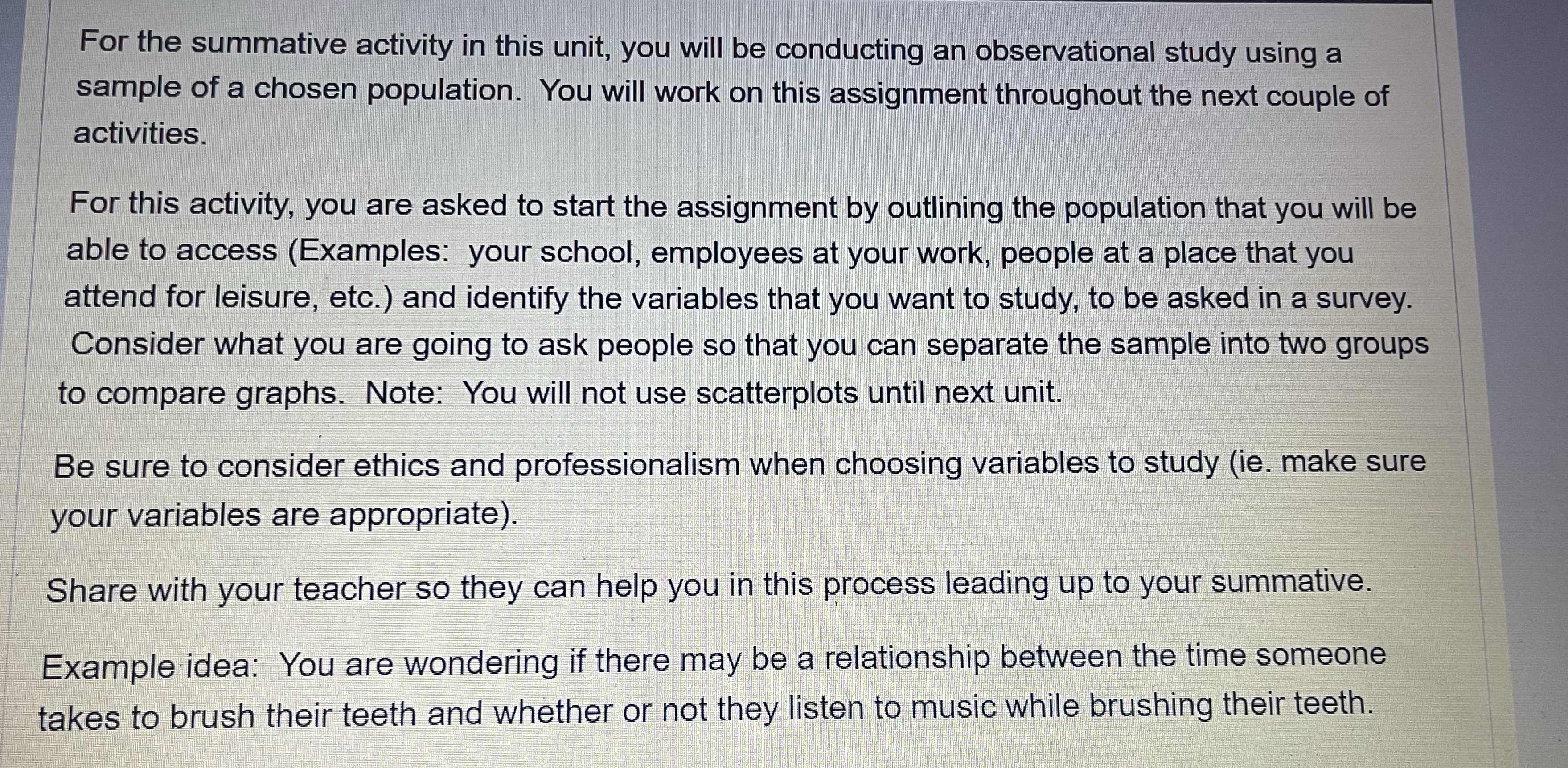 convenience sample. You willsample 60 people.Outline how exactly you are going to