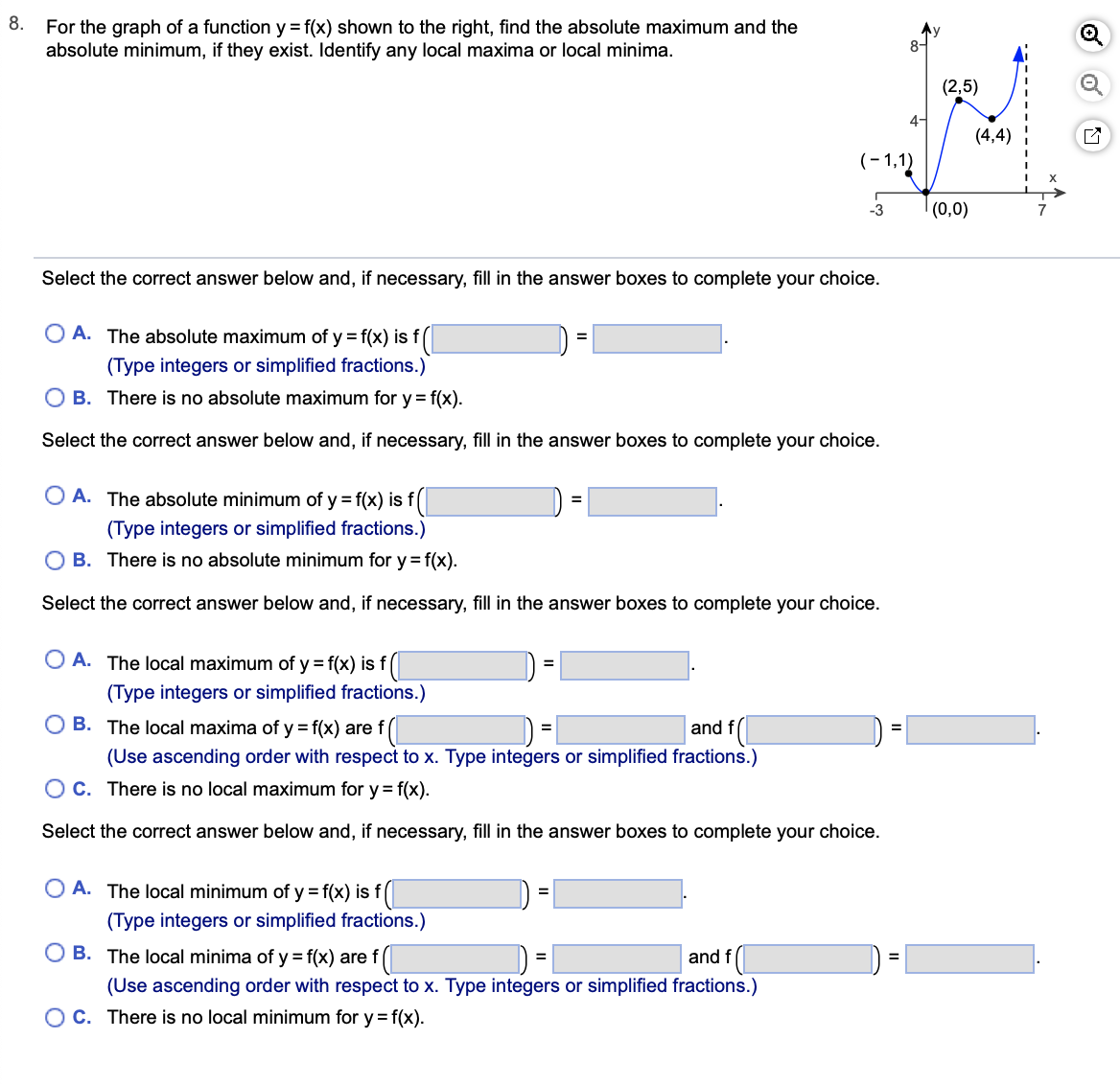and ll in any answer boxes within your choice. 0 A. The
