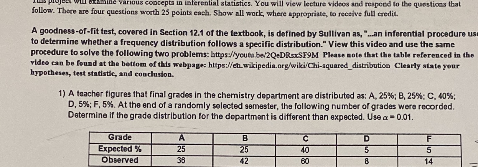 various concepts in inferential statistics. You will view lecture videos and respond