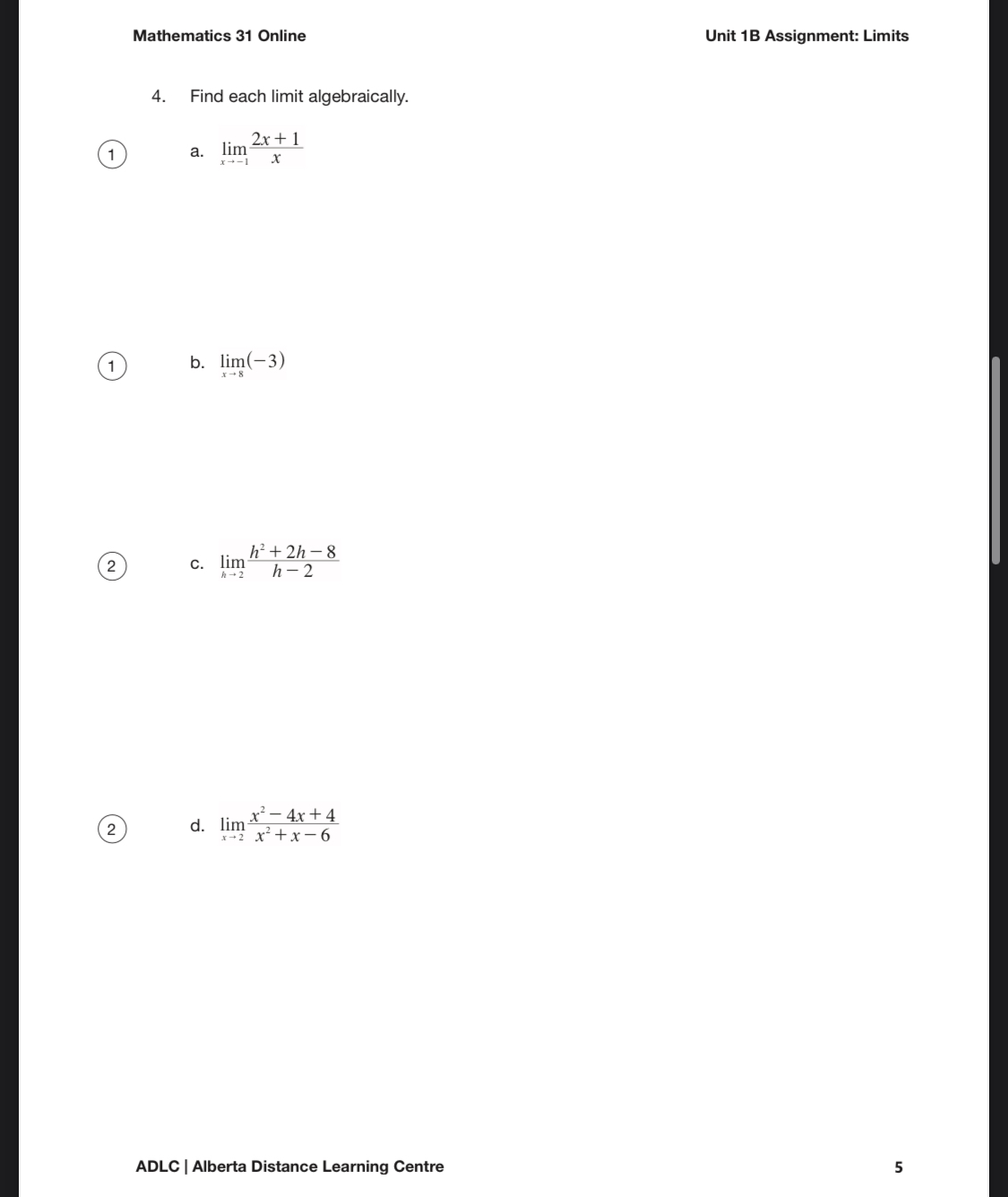 =f(:c), shown below. to answer the following questions. ADLC I Alberta Dislance