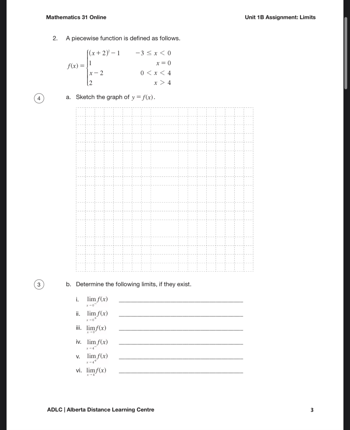 a. Complete the chart. iv. vi. vii. viii. ix. xi. xii. 4