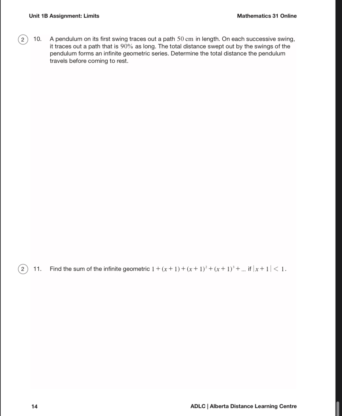 =- 2. Show all work. x -a 2 a. lim (f(x) 8