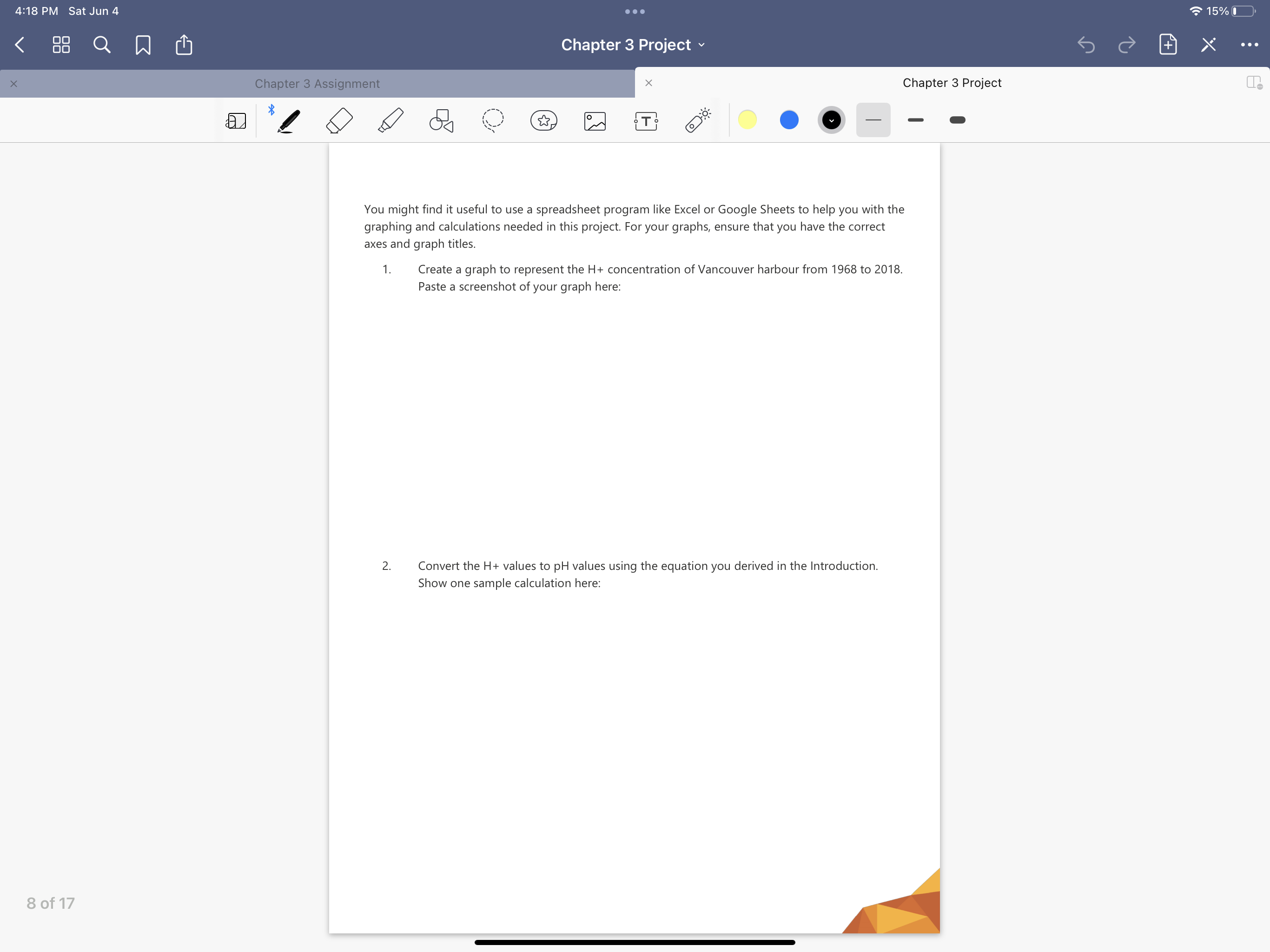 Sheets to help you with the graphing and calculations needed in this