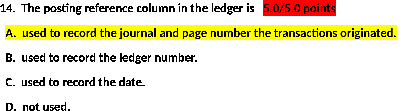 used to record the journal and page number the transactions originated. B.