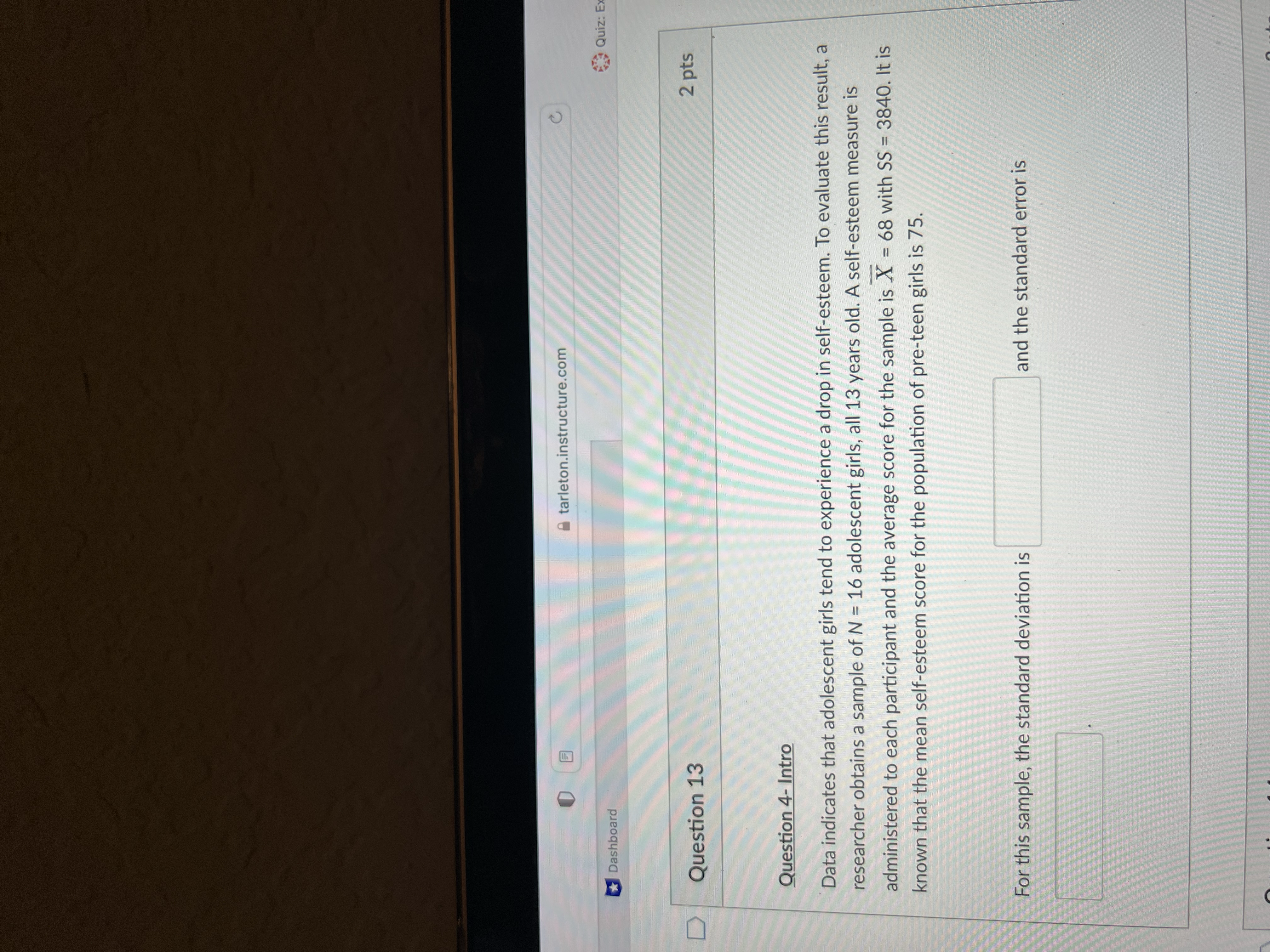 this result, a researcher obtains a sample of N = 16 adolescent