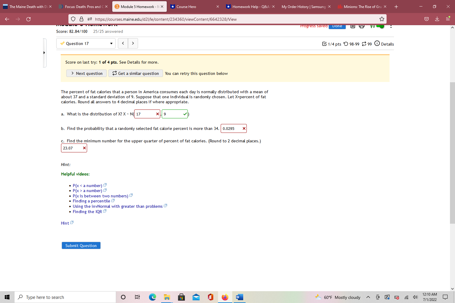 pts ' 98-99 99 0 Details Score on last try: 1 of