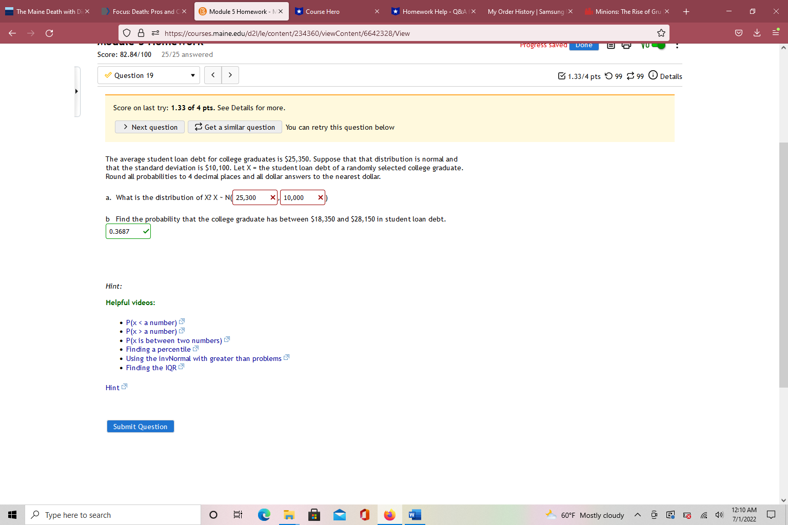 question You can retry this question below The percent of fat calories